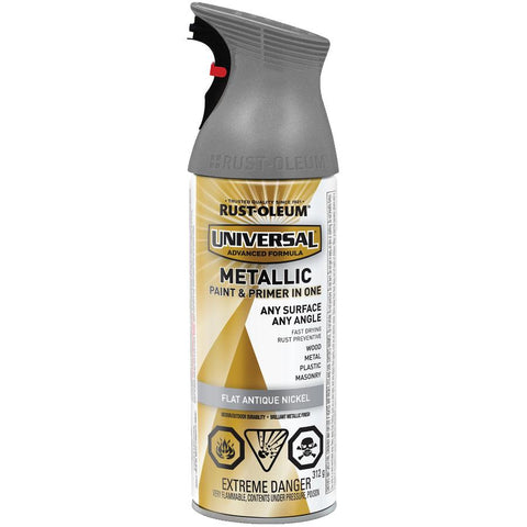 Rust-Oleum Universal Flat Metallic Finish in Antique Nickel, 312g