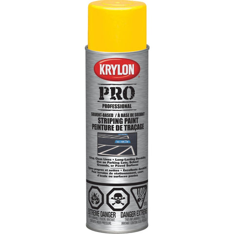 Professional Solvent-Based Striping Spray Paint - Highway Yellow, 510 g