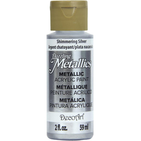 DecoArt Dazzling Metallics 2-Ounce Shimmering Silver Acrylic Paint
