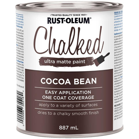 Rust-Oleum Chalked Ultra Matte Paint in Cocoa Bean, 887 mL, 319186, brown