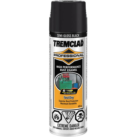 Professional High Performance Rust Enamel Spray Paint - Semi-Gloss Black, 426 g