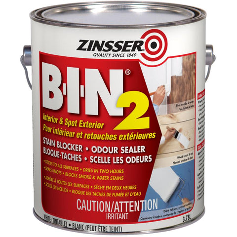 Rustoleum BIN 2 Primer Stain Blocker & Odour Sealer in Tintable White, 3.78L, 1 Units, 261664