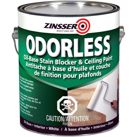 Odorless Oil-Based Stain Blocker Alkyd Primer - White, 3.7 L