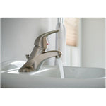 Moen WSL84502SRN One-Handle Low Arc Bathroom Faucet, Spot Resist Brushed Nickel