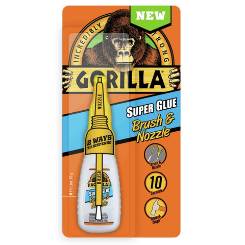 Gorilla 7500101 Super Glue Brush & Nozzle, 10 G, Clear