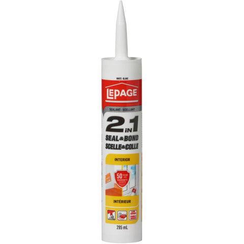 2 in 1 Seal and Bond Interior Acrylic Sealant - White, 295 ml