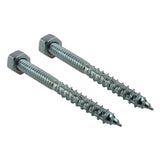 2 Pack 1/4" x 2-1/2" Zinc Plated Hanger Bolts, with Nuts
