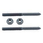 2 Pack 1/4" x 3" Zinc Plated Hanger Bolts, with Nuts