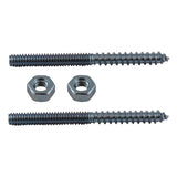 2 Pack 1/4" x 3" Zinc Plated Hanger Bolts, with Nuts