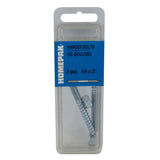 2 Pack 1/4" x 3" Zinc Plated Hanger Bolts, with Nuts