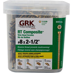 GRK RT ProPak Trim Head Composite Deck Screws, 8 by 2-1/2-Inch, 605-Count