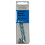 2 Pack 1/4" x 3-1/2" #2 Zinc Plated Coarse Carriage Bolts