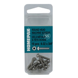 10 Pack #6-32 x 3/4" Stainless Steel Round Machine Screws