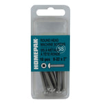 10 Pack #8-32 x 2" Stainless Steel Round Machine Screws