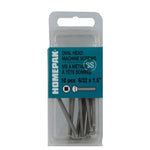 10 Pack #6-32 x 1-1/2" Stainless Steel Oval Head Machine Screws