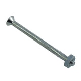 10 Pack 6-32 x 2" Zinc Plated Flat Head Machine Screws, with Nuts