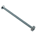 10 Pack 6-32 x 3" Zinc Plated Flat Head Machine Screws, with Nuts