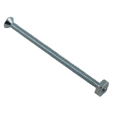 10 Pack 6-32 x 3" Zinc Plated Flat Head Machine Screws, with Nuts