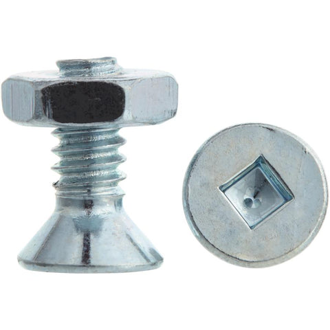 10 Pack 10-24 x 1/2" Zinc Plated Flat Head Machine Screws, with Nuts