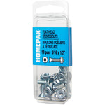 10 Pack 10-24 x 1/2" Zinc Plated Flat Head Machine Screws, with Nuts
