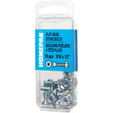 10 Pack 10-24 x 1/2" Zinc Plated Flat Head Machine Screws, with Nuts