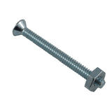 10 Pack 6-32 x 1-1/2" Zinc Plated Flat Head Machine Screws, with Nuts