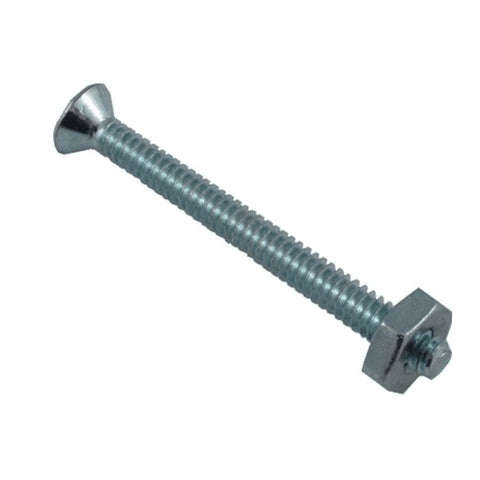 10 Pack 6-32 x 1-1/2" Zinc Plated Flat Head Machine Screws, with Nuts
