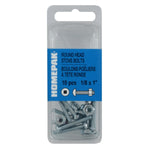 10 Pack 6-32 x 1" Zinc Plated Round Head Machine Screws, with Nuts