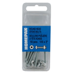 10 Pack 6-32 x 2" Zinc Plated Round Head Machine Screws, with Nuts