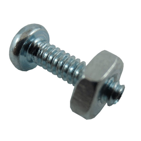 10 Pack 6-32 x 1/2" Zinc Plated Round Head Machine Screws, with Nuts