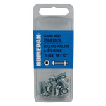 10 Pack 6-32 x 1/2" Zinc Plated Round Head Machine Screws, with Nuts