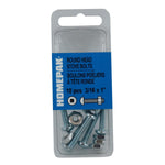 10 Pack 10-24 x 1" Zinc Plated Round Head Machine Screws, with Nuts
