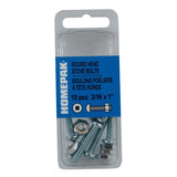 10 Pack 10-24 x 1" Zinc Plated Round Head Machine Screws, with Nuts