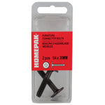 2 Pack 1/4" x 30mm Antique Bronze Connector Bolts