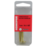 2 Pack 1/4" x 1-5/8" Brass Plated Connector Bolts