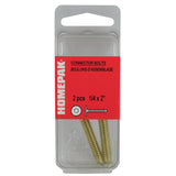 2 Pack 1/4" x 2" Brass Plated Connector Bolts