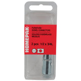 2 Pack 1/2" x 3/4" Long Cross Dowel Connectors