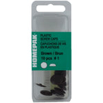 10 Pack #1 Brown Plastic Screw Caps