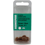 10 Pack #2 Brown Plastic Screw Caps