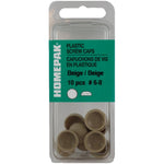 10 Pack #6-8 Beige Plastic Screw Caps