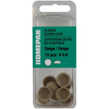 10 Pack #6-8 Beige Plastic Screw Caps