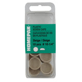 10 Pack #10-1/4" Beige Plastic Screw Caps