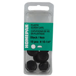 10 Pack #10-1/4" Black Plastic Screw Caps