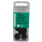 10 Pack #10-1/4" Black Plastic Screw Caps