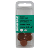 10 Pack #10-1/4" Brown Plastic Screw Caps