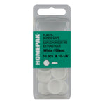10 Pack #10-1/4" White Plastic Screw Caps
