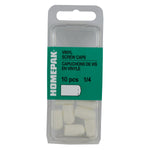 10 Pack 1/4" White Vinyl Screw Caps