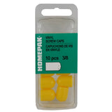 10 Pack 3/8" Yellow Vinyl Screw Caps