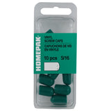 10 Pack 5/16" Green Vinyl Screw Caps