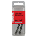 2 Pack 1/4" x 2" Bare Dowel Screws